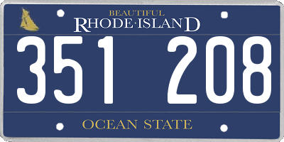 RI license plate 351208
