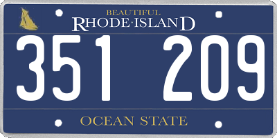 RI license plate 351209