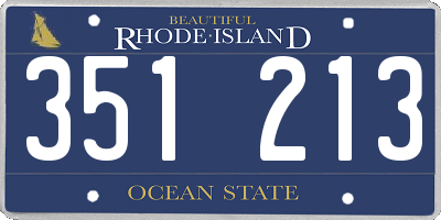RI license plate 351213