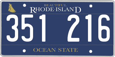 RI license plate 351216