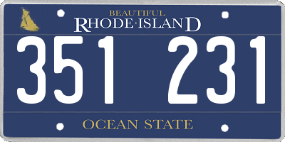 RI license plate 351231