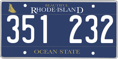 RI license plate 351232