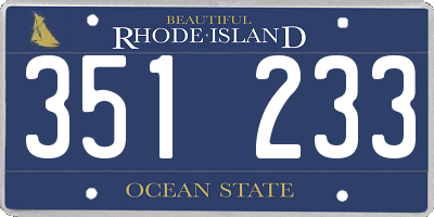 RI license plate 351233
