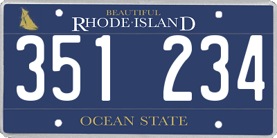 RI license plate 351234