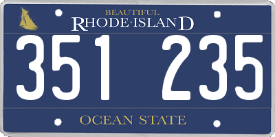 RI license plate 351235