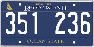RI license plate 351236