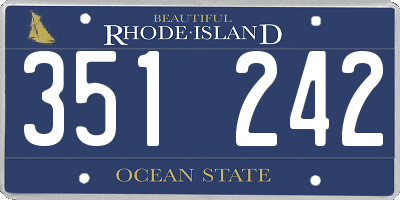 RI license plate 351242
