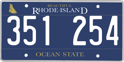 RI license plate 351254