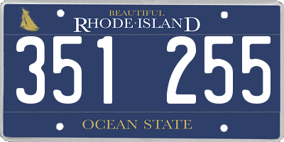 RI license plate 351255