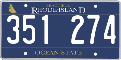 RI license plate 351274