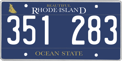 RI license plate 351283