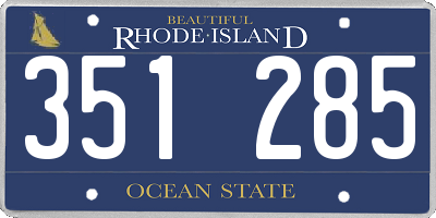 RI license plate 351285