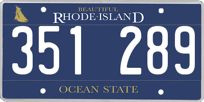 RI license plate 351289