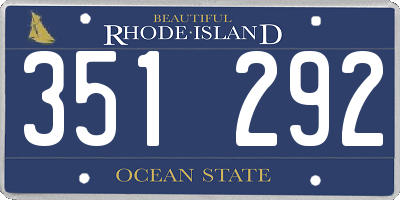 RI license plate 351292