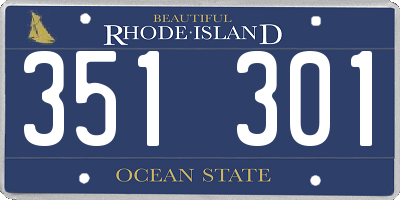 RI license plate 351301