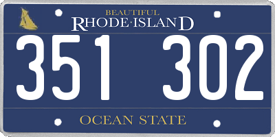 RI license plate 351302