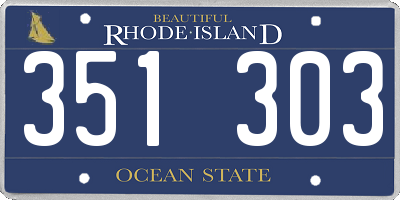 RI license plate 351303