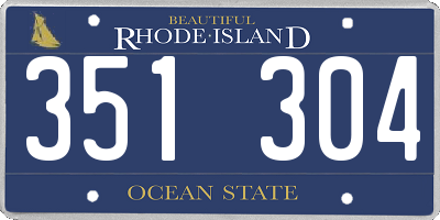 RI license plate 351304