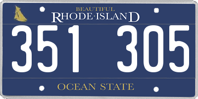 RI license plate 351305