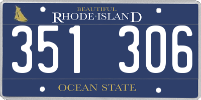 RI license plate 351306