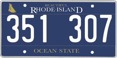 RI license plate 351307