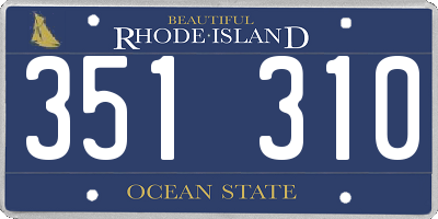 RI license plate 351310