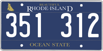 RI license plate 351312