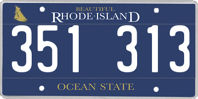 RI license plate 351313
