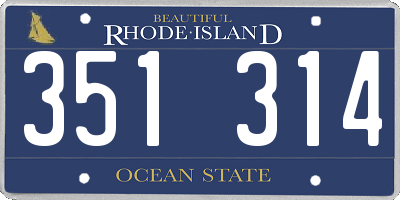 RI license plate 351314