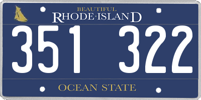 RI license plate 351322