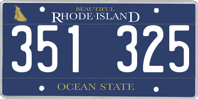 RI license plate 351325