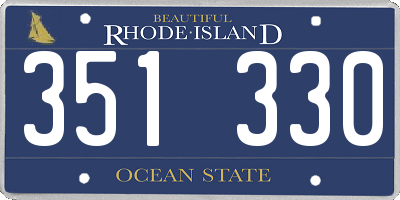 RI license plate 351330