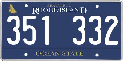 RI license plate 351332