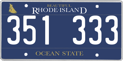 RI license plate 351333