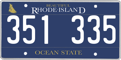 RI license plate 351335
