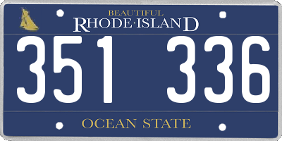 RI license plate 351336