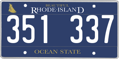 RI license plate 351337