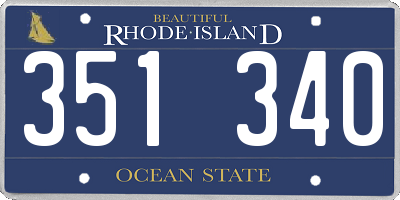 RI license plate 351340