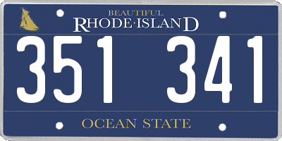 RI license plate 351341
