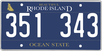 RI license plate 351343