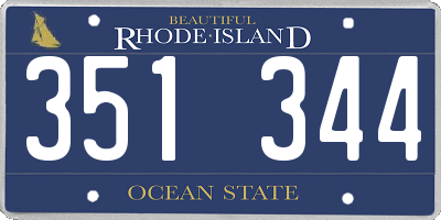 RI license plate 351344