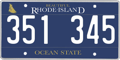 RI license plate 351345