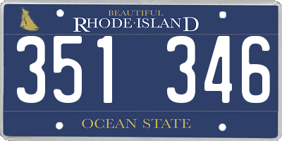 RI license plate 351346