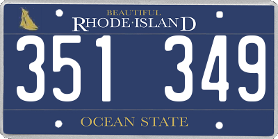 RI license plate 351349