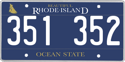 RI license plate 351352