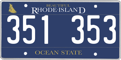 RI license plate 351353