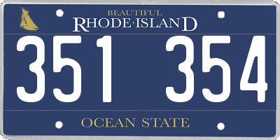 RI license plate 351354