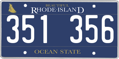 RI license plate 351356