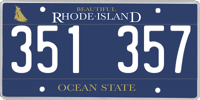 RI license plate 351357