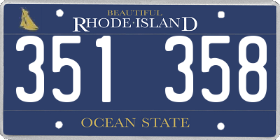 RI license plate 351358